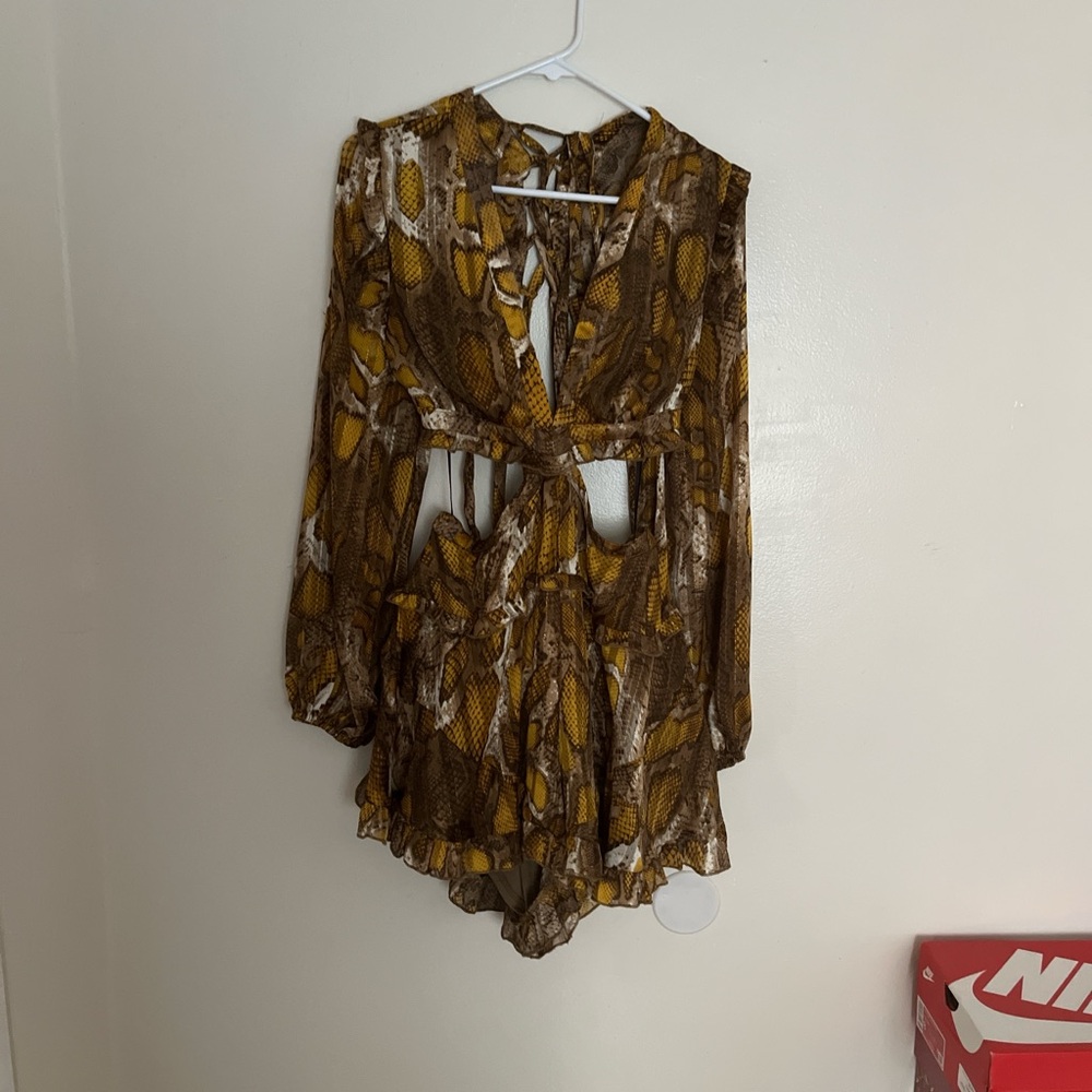 Stylish Brown Patterned Jumpsuit